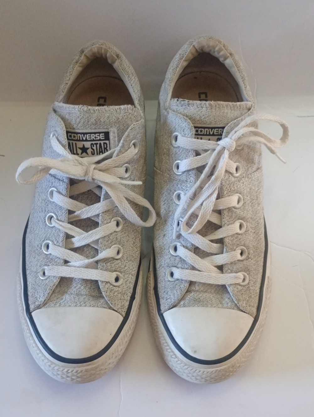 Converse All Star Casual Low-Top Lace-Up Canvas Sneakers Light Gray Size 9